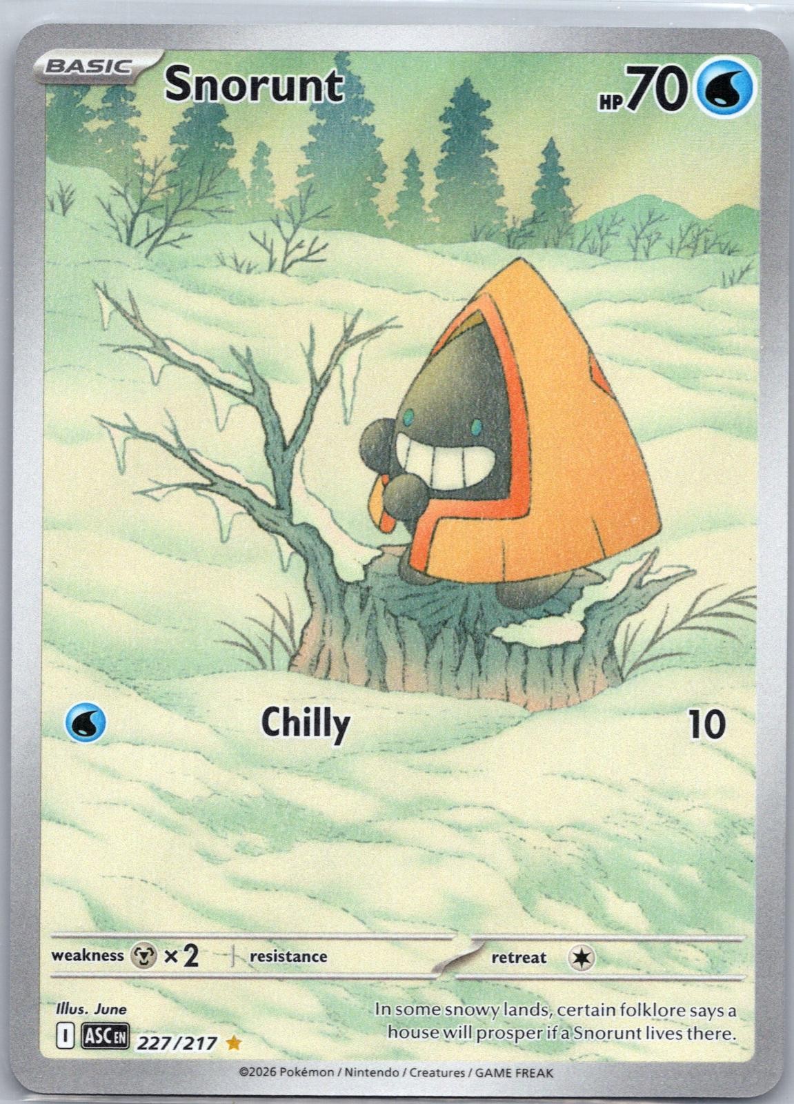 Snorunt 227/217 Illustration Rare Ascended Heroes Pokemon Holo Near Mint