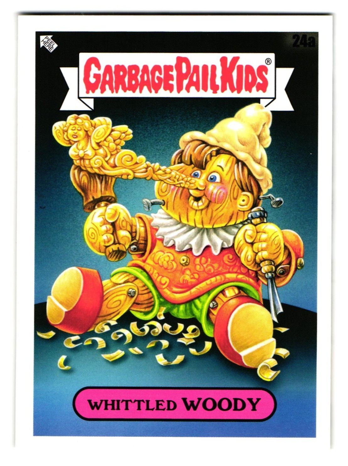 Pinocchio Whittled WOODY GPK Garbage Pail Kids Topps 2022 Book Worms #24a