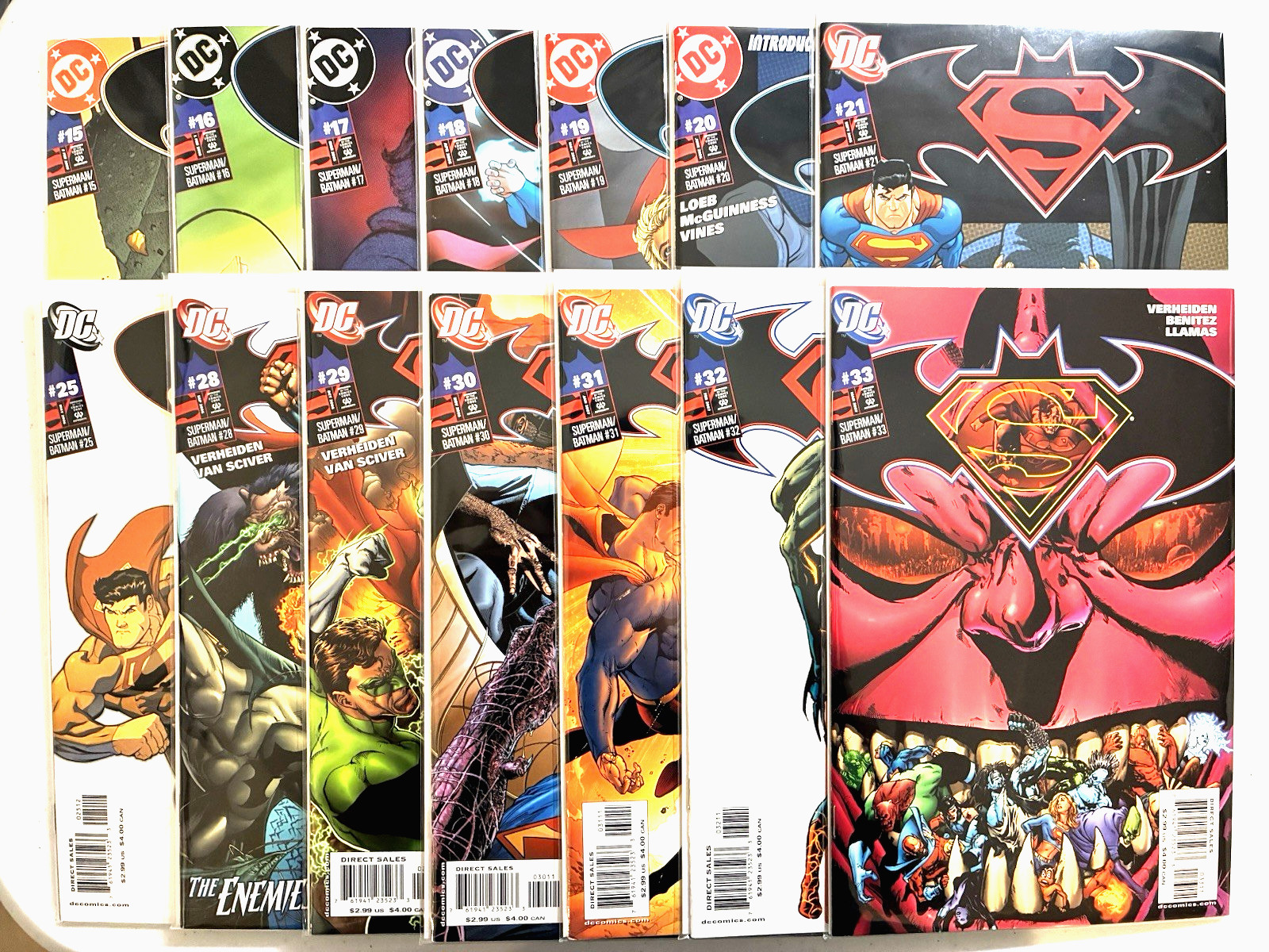 Superman/Batman (DC-2005) numeri #15-21, 25, 28-33-Lotto di 14 fumetti-McGuinness