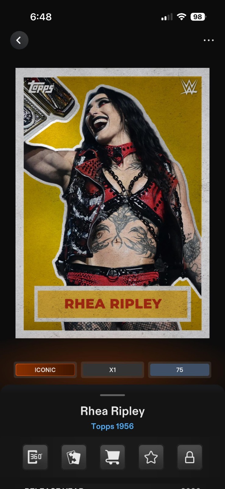 Topps WWE Slam 2026 Topps 1956 Gold Base Iconic Select