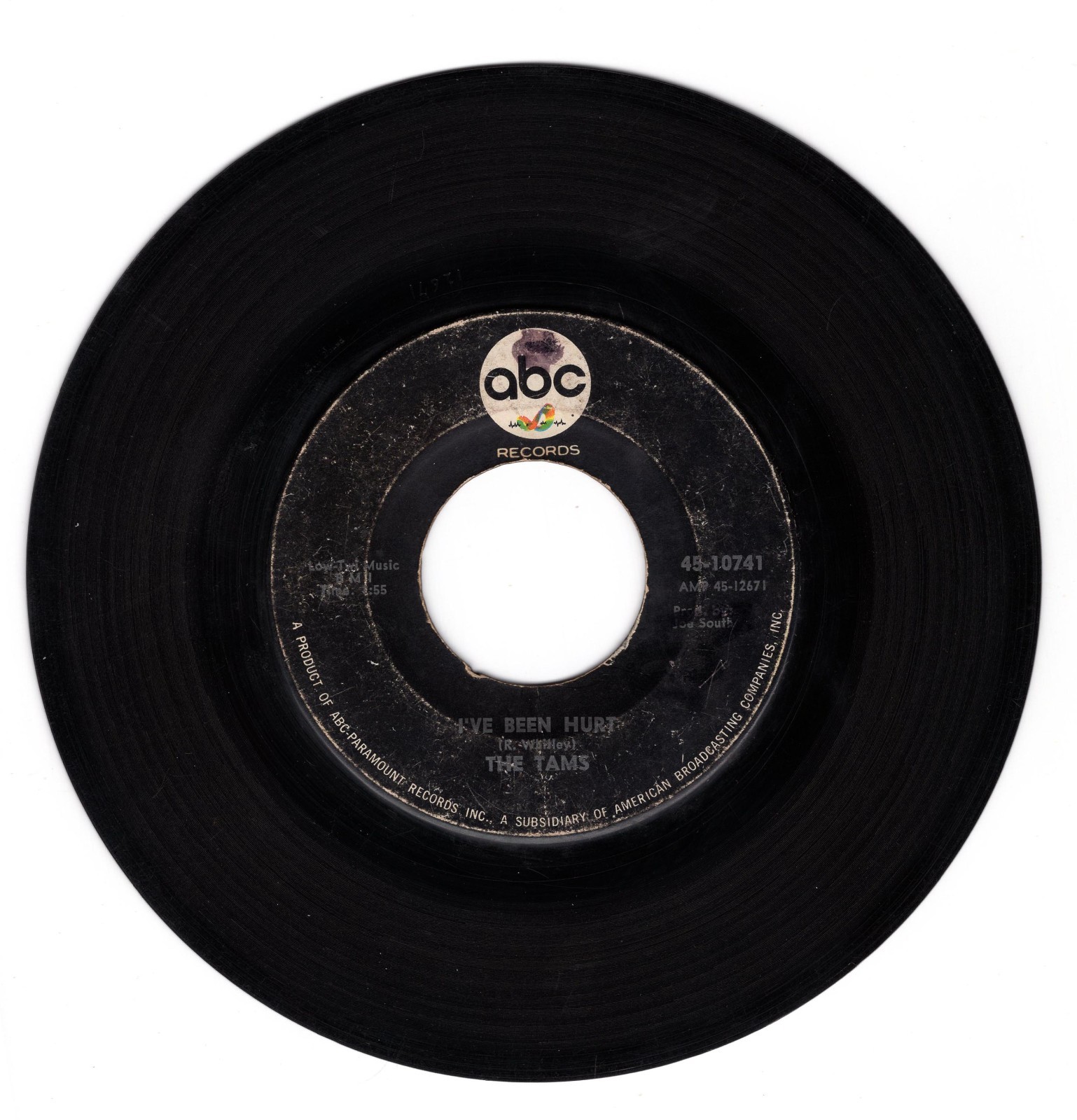 The Tams – I’ve Been Hurt / Carrying On – ABC‑Paramount 10741 , 45 RPM Record