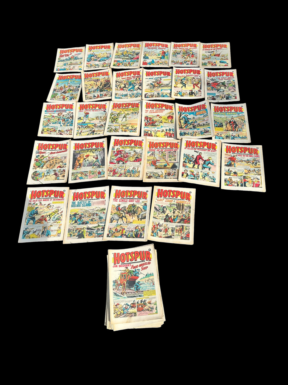 Vintage Hotspur Comic Full Year Run for 1967 comic 374-428