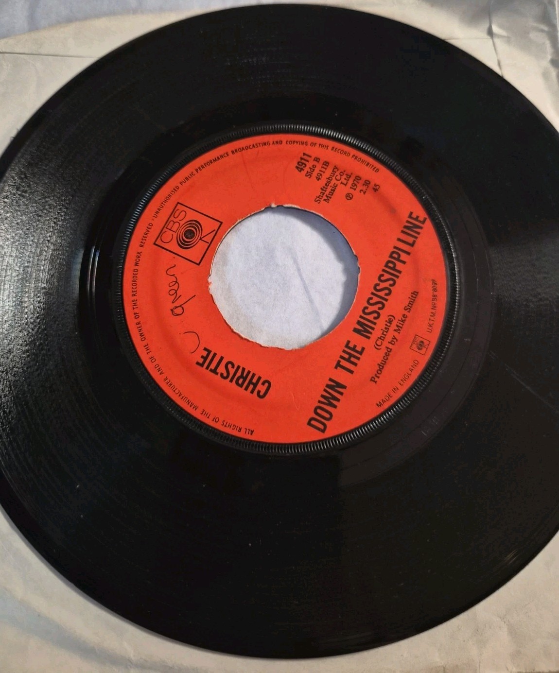 Christie Down The Mississippi Line 7 Inch Vinyl Single Good Condition