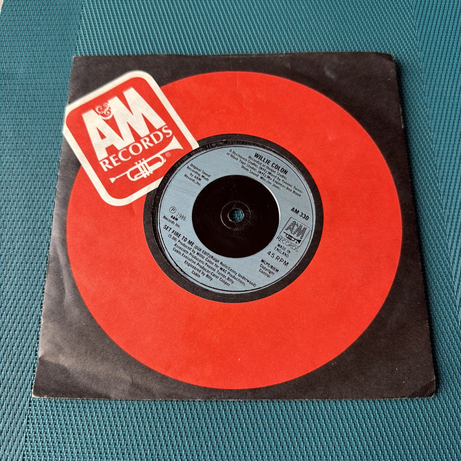 Willie Colon – Set Fire To Me - 7" Vinyl Record  AM 330