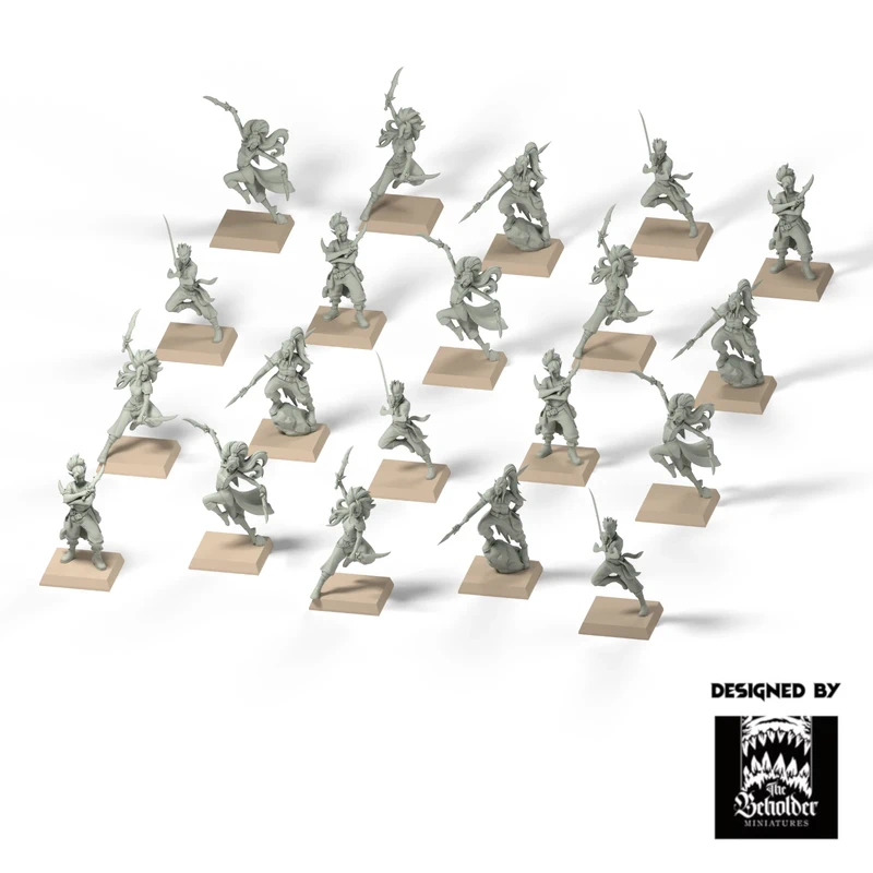 20 Bailarines Elfos Silvanos Beholder 32mm