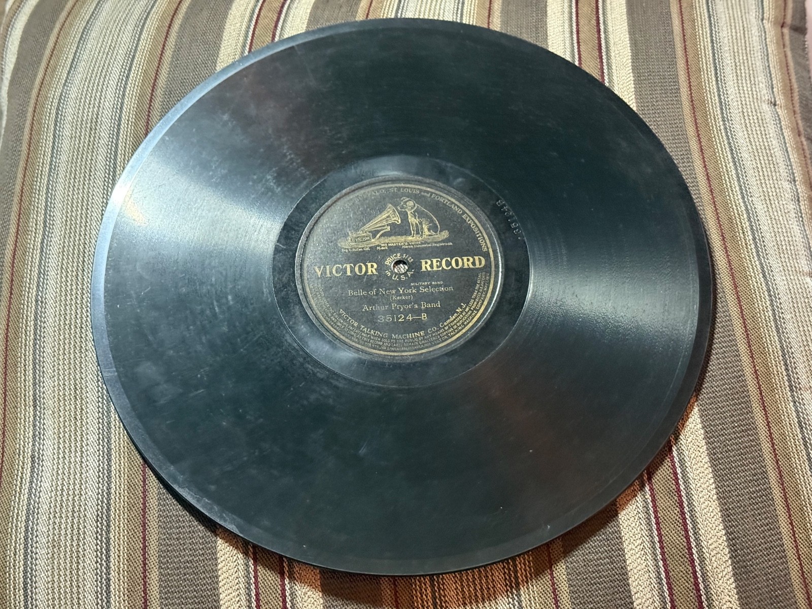 VICTOR 12" Record 78 Rpm 35124 Arthur Pryor Band BELLE OF NEW YORK SELECTION
