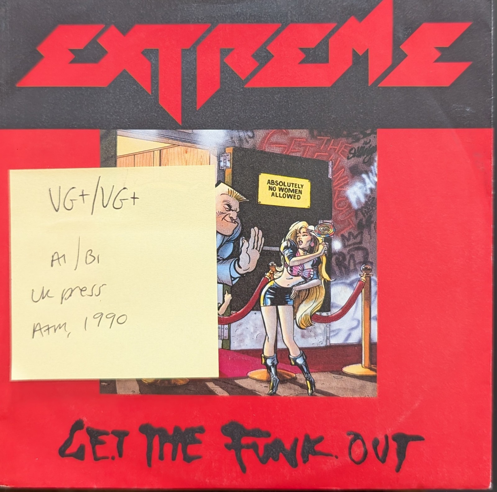 Extreme Get The Funk Out / Li'l Jack Horny Vinyl Record 7" VG+/VG+ AM-737 1990