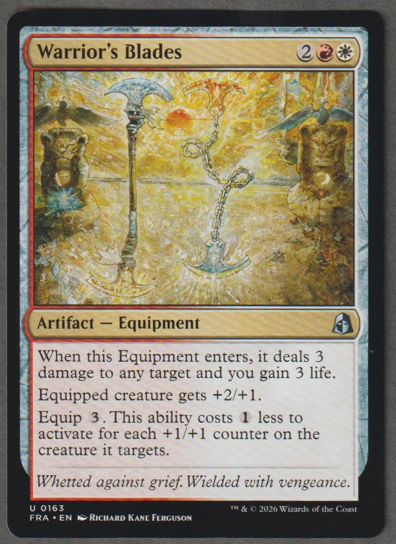 Warrior's Blades 163 Uncommon Reality Fracture Magic: The Gathering Near Mint
