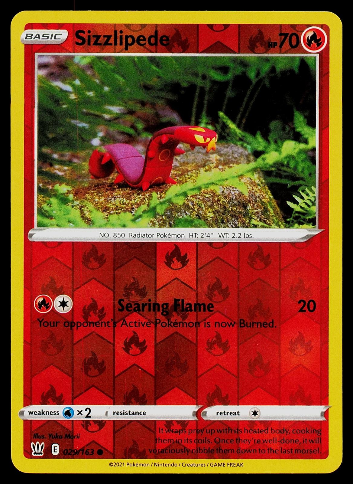 Pokemon Card Battle Styles Sizzlipede 029/163 Reverse Holo Common
