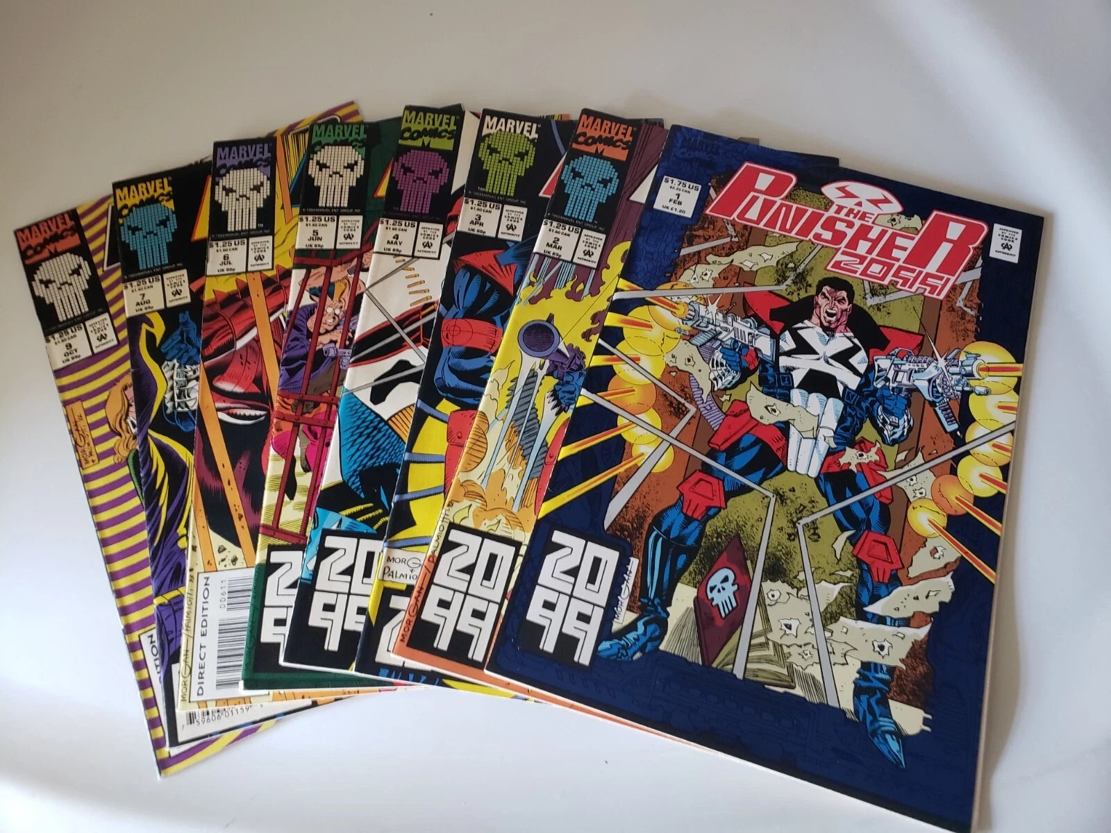 Lotto di 8 numeri The Punisher 2099 #1-7 e #9 Marvel Comics