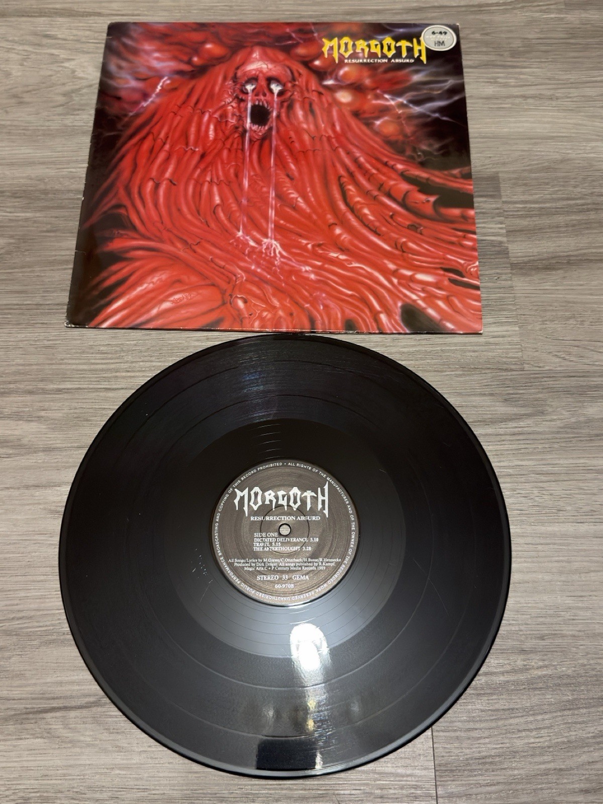 Morgoth Resurrection Absurd Org 1989 Vinyl LP Century Media morbid angel death
