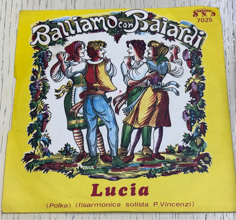 vinile 45 giri - balliamo con baiardi - lucia (rara etichetta record n.d. 7025)