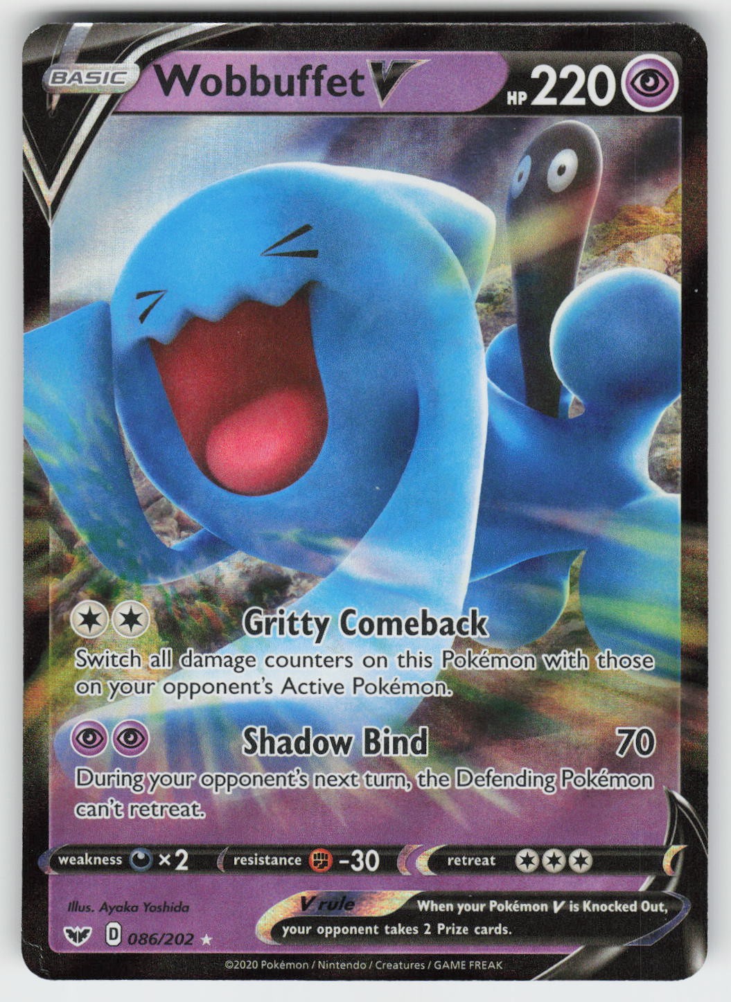 Wobbuffet V Holo Ultra Rare SWSH01: Sword & Shield Base Set 086/202 NM