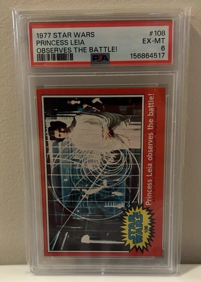 1977 Star Wars Principessa Leia osserva la battaglia #108 - PSA 6 - APPENA CLASSIFICATO 🔥