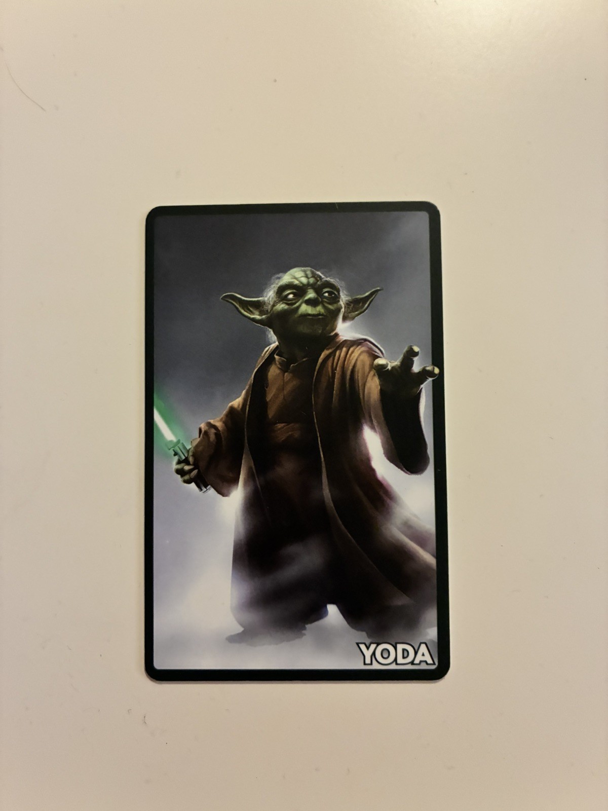 CARTA SPINGI MONETE STAR WARS - YODA - RARA CARTA INSEGUIMENTO! Ottime condizioni