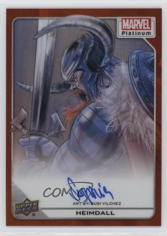 2023 Upper Deck Marvel Platinum Orange Rainbow Artist 14/35 Heimdall Auto 9fc