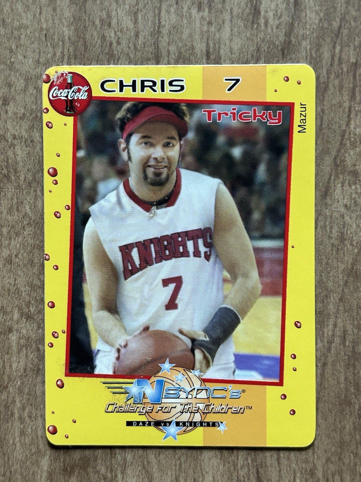 Carta Coca-Cola N Sync Challenge for the Children Chris Kirkpatrick 2002
