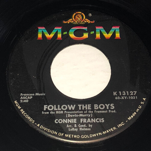 Connie Francis Follow The Boys/Waiting For Billy MGM 45 Vinyl Records 231F3