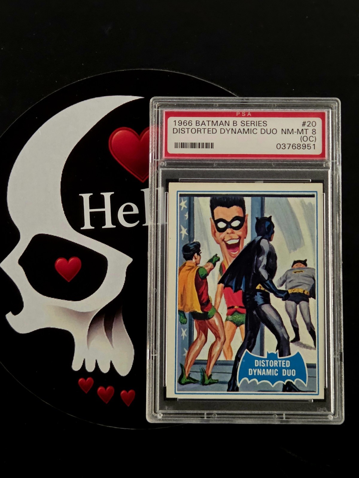 1966 Topps Batman Blue PSA 8 B Series Distorted Dynamic Duo #20 NM-MT 