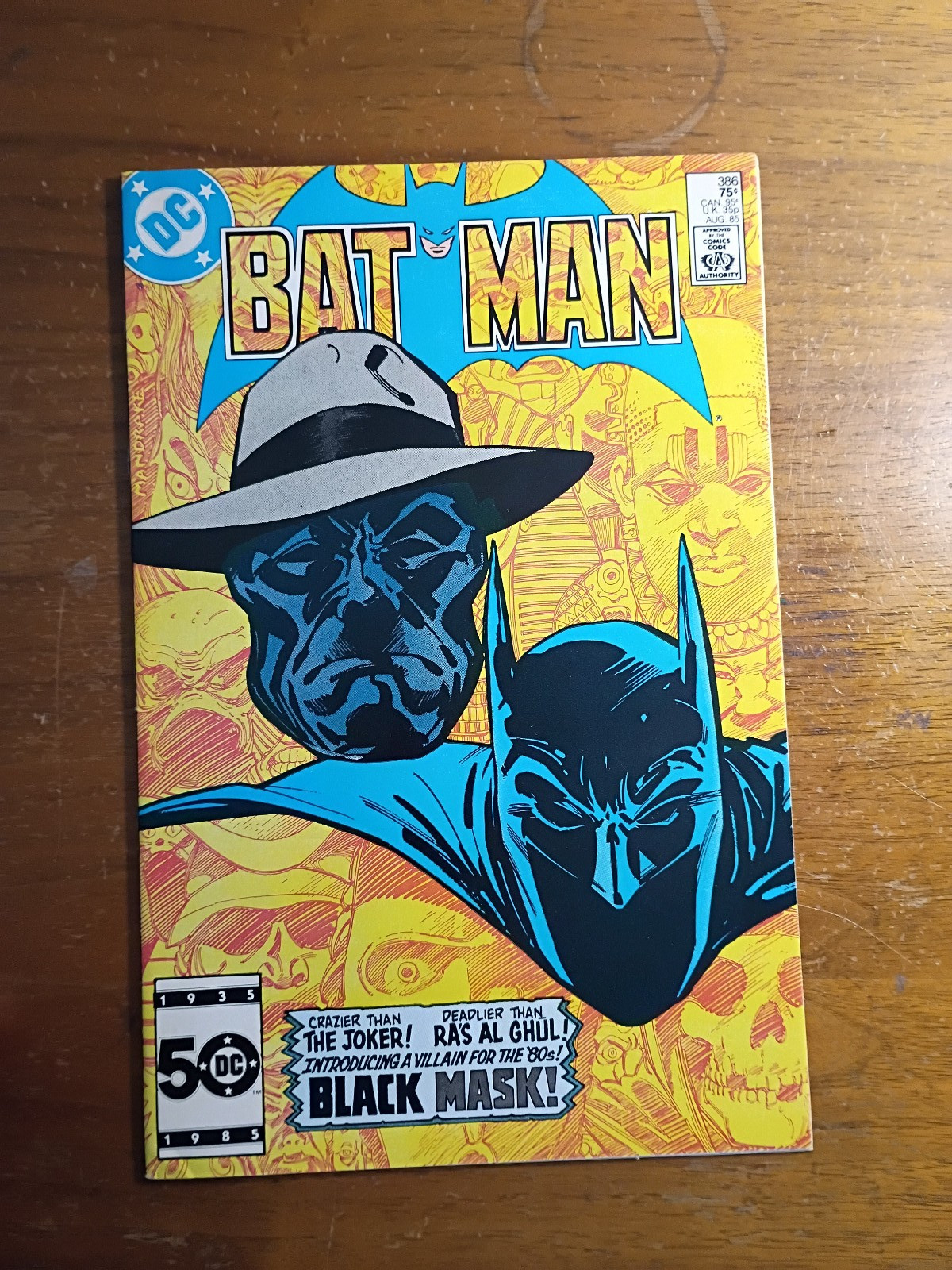 BATMAN # 386 DC COMICS 1985 VF/NM 1° MASCHERA NERA