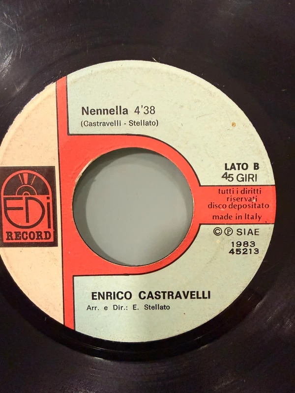 Vinile 45 Giri Enrico Castravelli Piccere' / Nennella Edi Record 1983