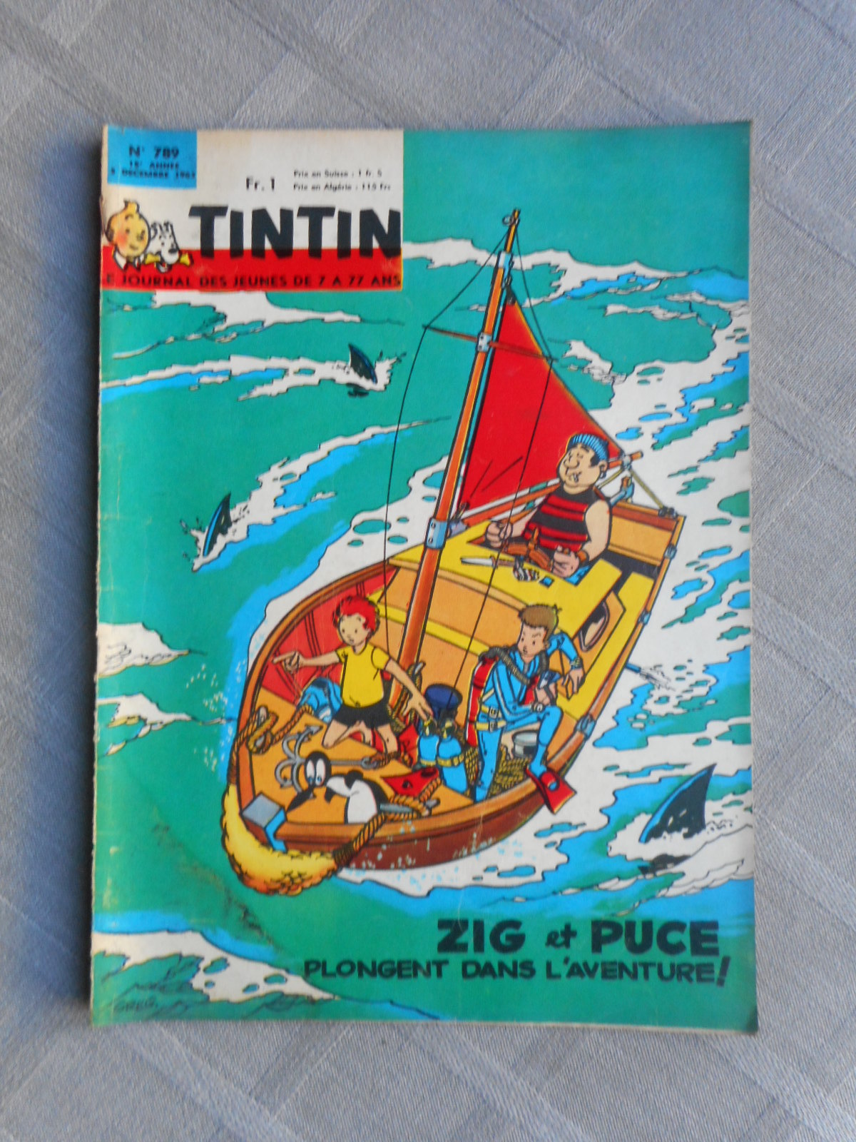 Hebdo Tintin 1ª Serie N°789 Stato Corretto Senza Più
