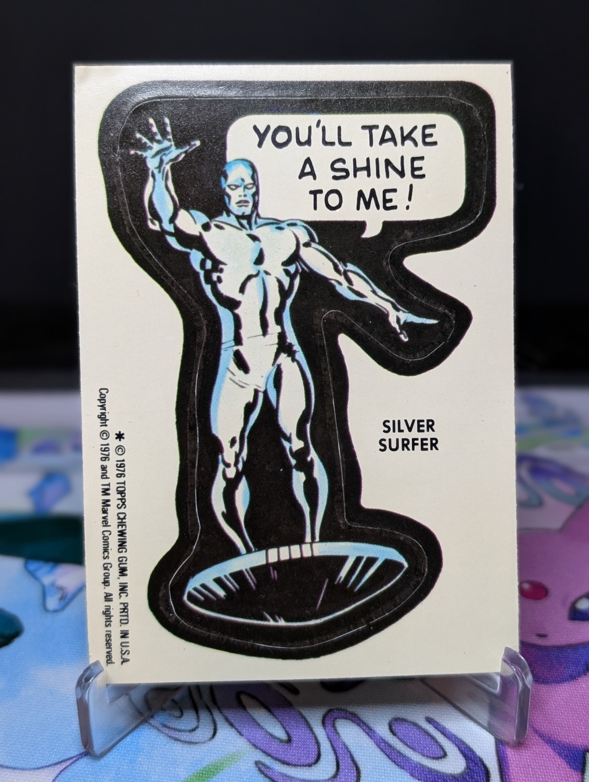 Adesivi Topps Marvel Super Heroes 1976 - Silver Surfer 1 stella EX