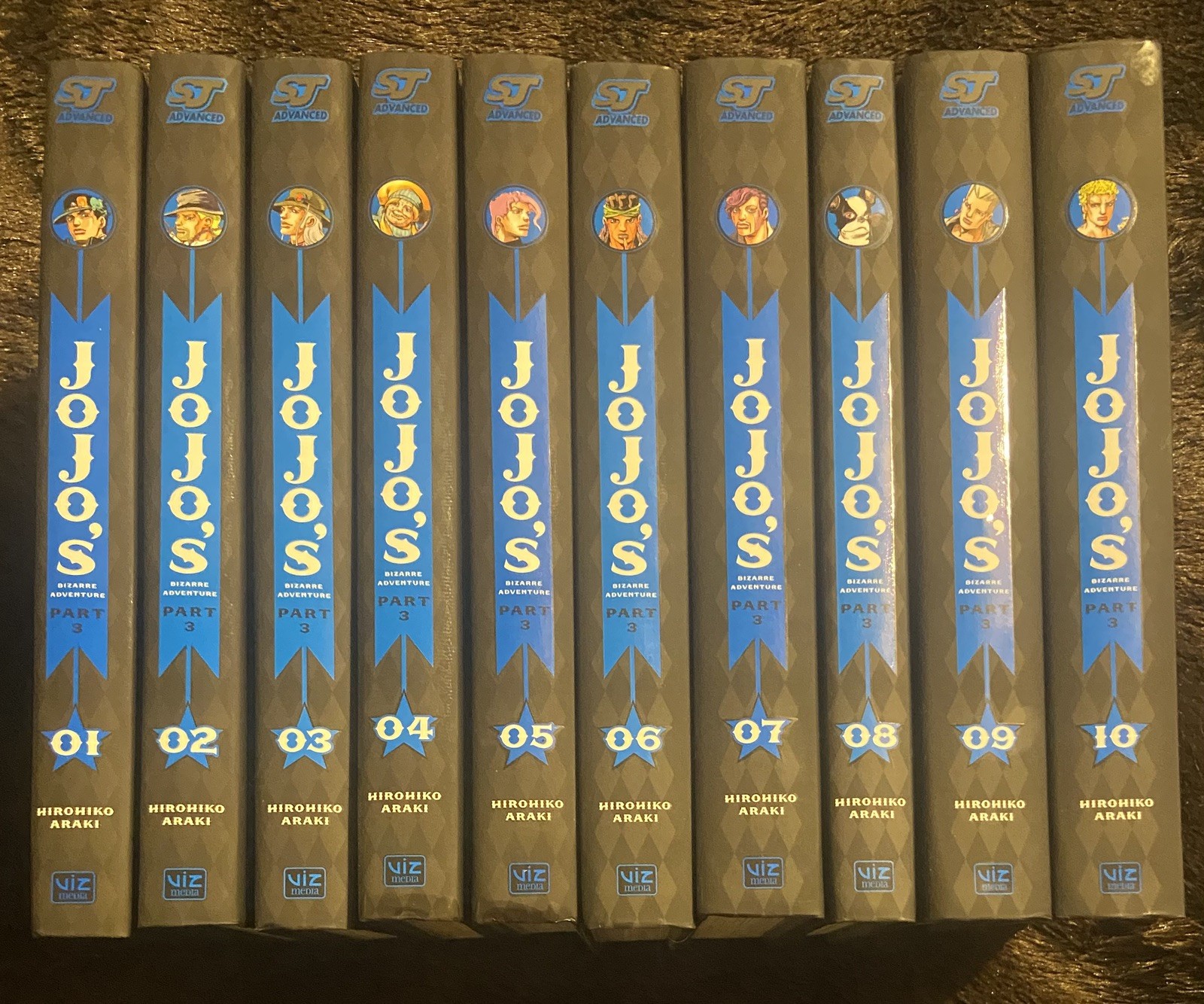 Jojo's Bizarre Adventure Part 3 Stardust Crusaders Vol 1-10 manga set copertina rigida