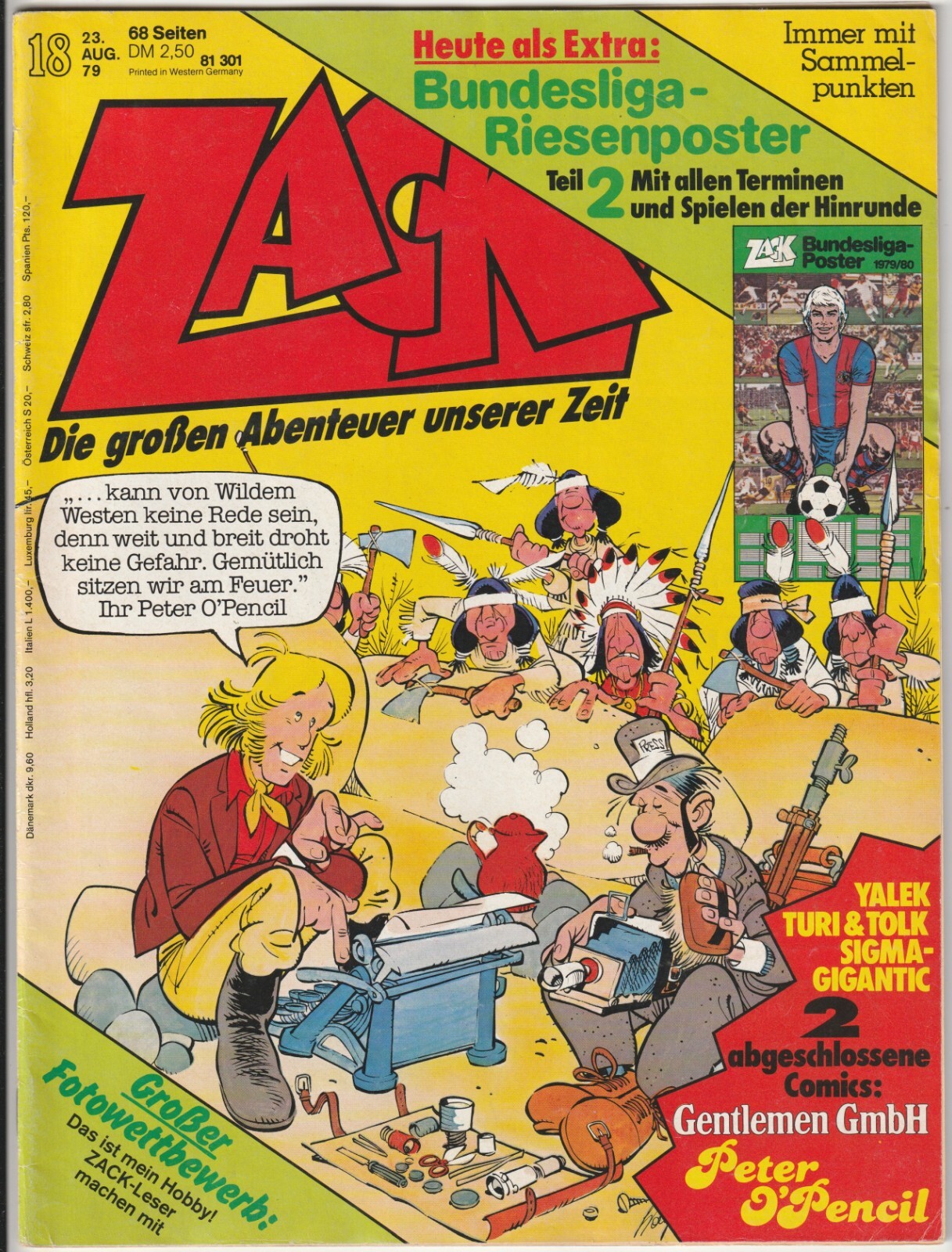 ✪ ZACK #23/1979 Peter O'Pencil senza poster, corallo COMICHEFT Z1/1- *Gentlemen