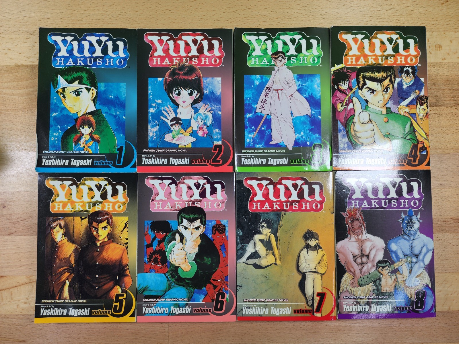 Yuyu Hakusho Volume 1-8 Shonen Jump Manga Yoshiro Togashi prima stampa