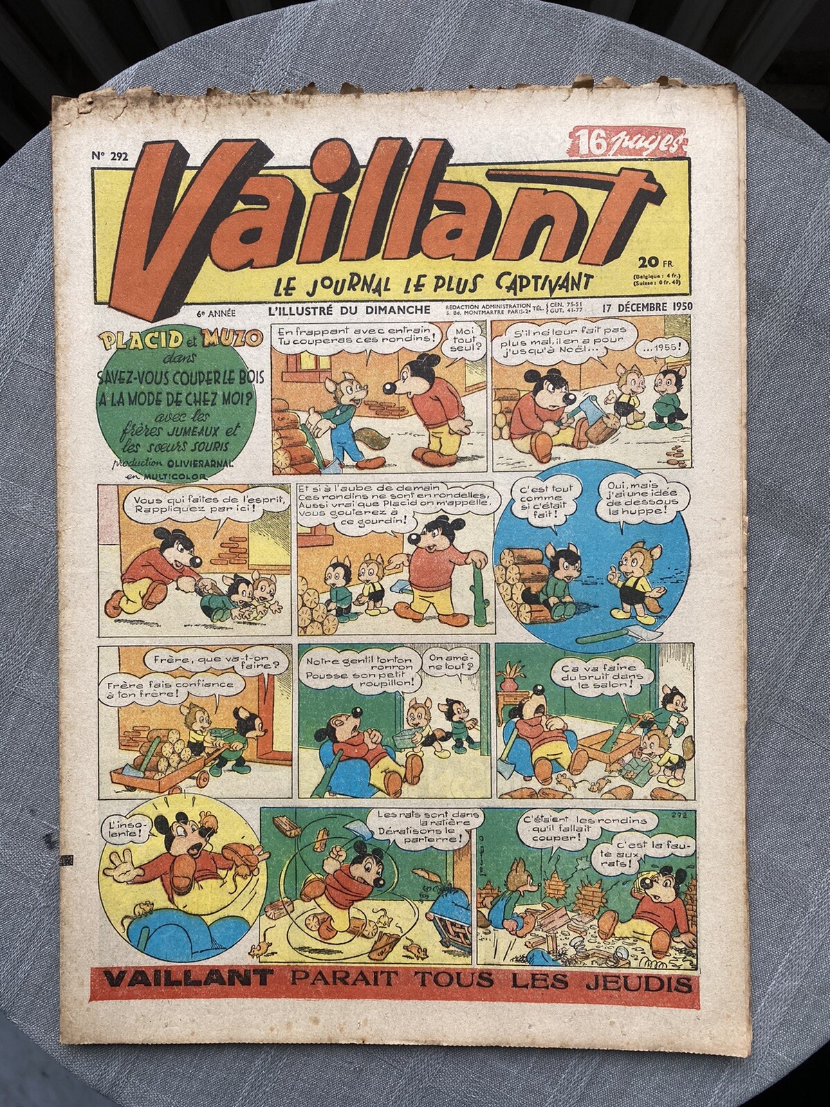 Vaillant Il Giornale Più Coinvolgente N°292 1950 Buone Condizioni