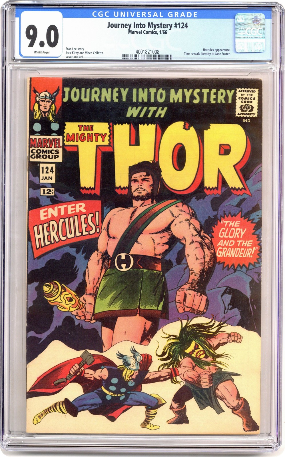 Thor Journey Into Mystery #124 CGC 9.0 1966 4001821008