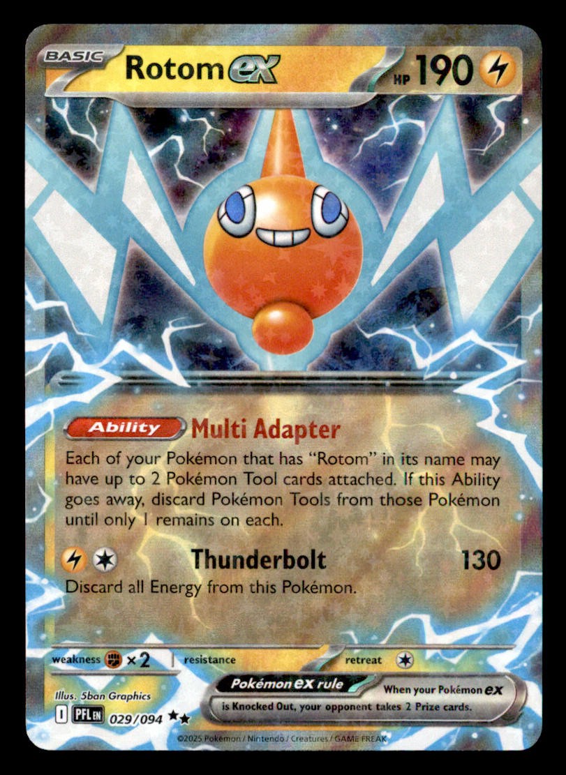 Rotom ex Holo Doppio Raro ME02: Fiamme Fantastiche 029/094 Nuovo con scatola