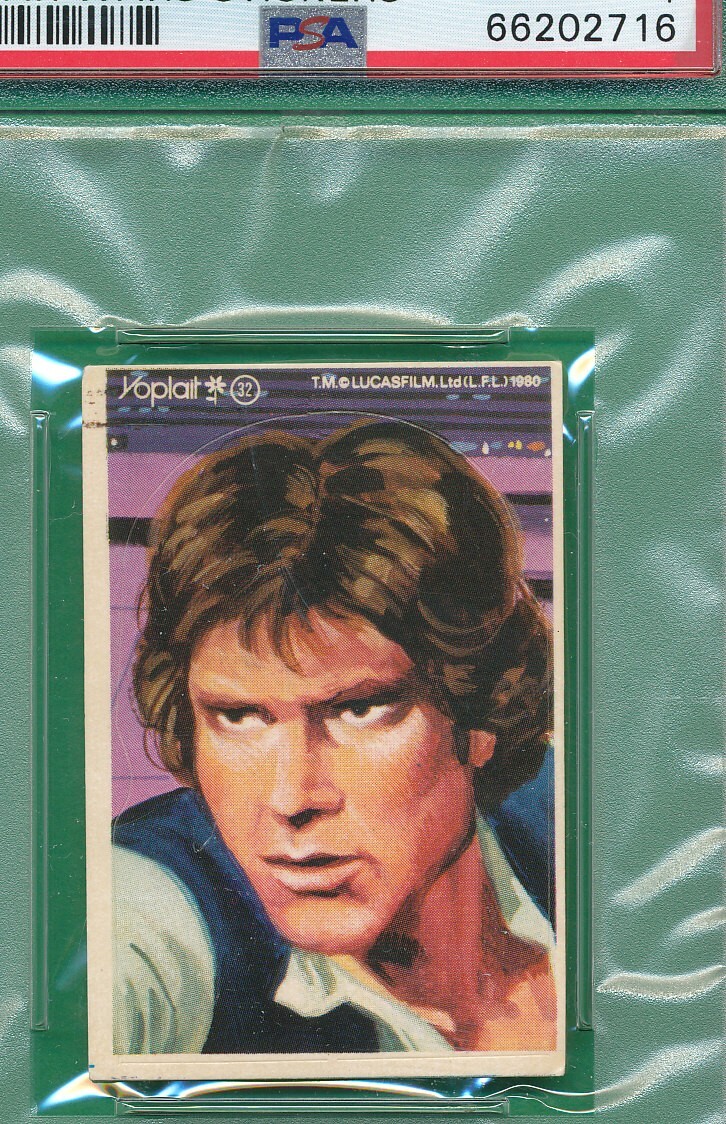 Adesivo PSA 4 HAN SOLO 1980 YOPLAIT SPAGNA CLASSIFICATO STAR WARS #32 VINTAGE *SW-TPHLC