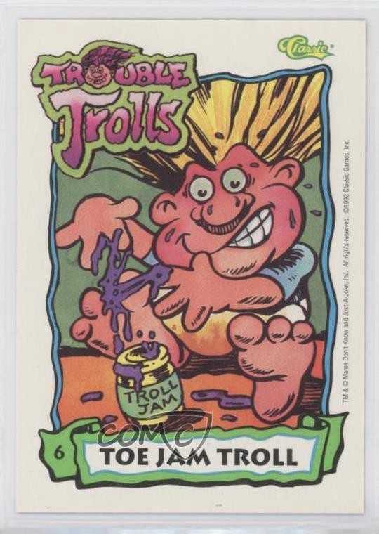 1992 Classic Trouble Trolls Toe Jam Troll #6 2p4