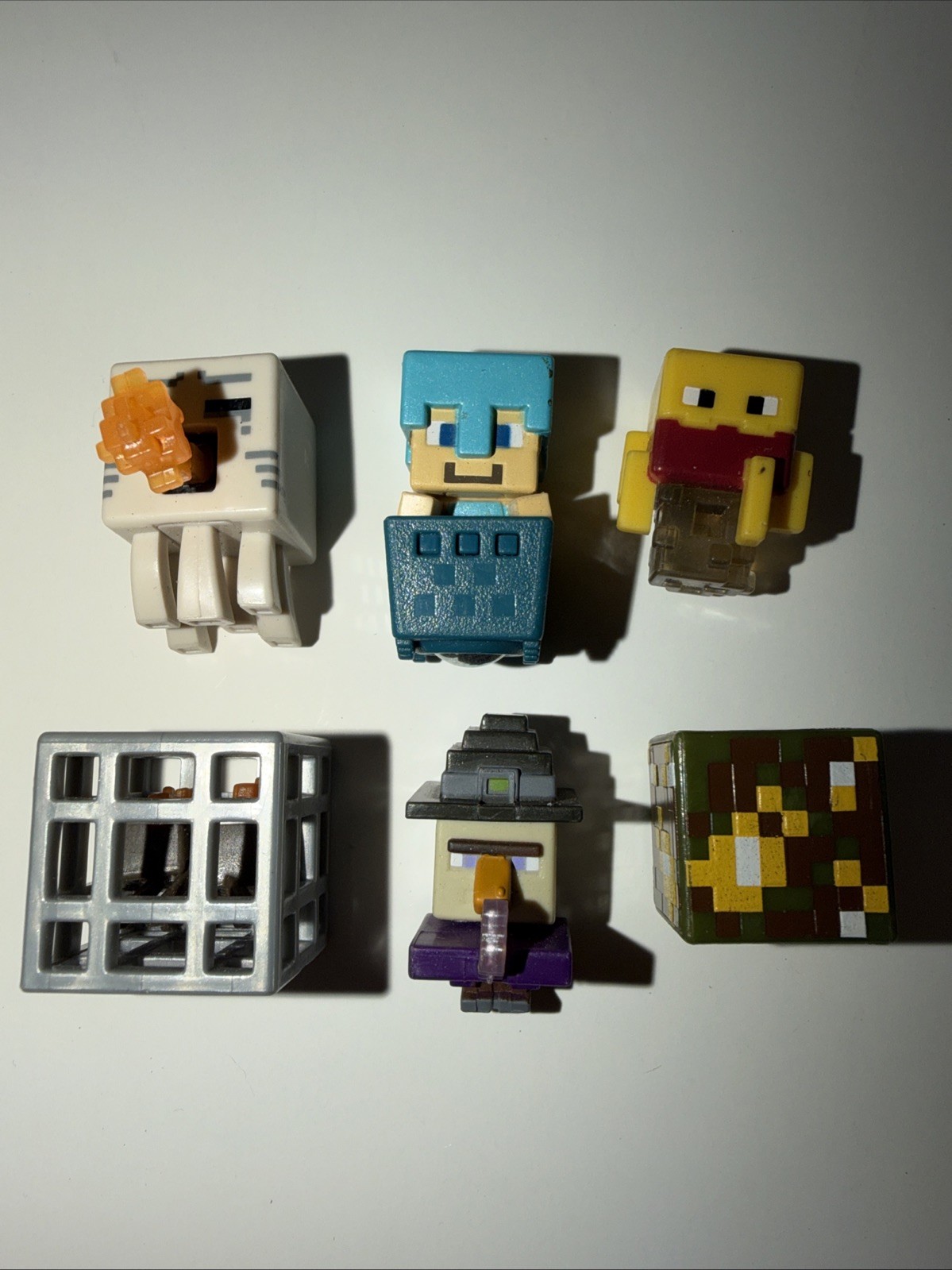 Lotto 6 minifigure Minecraft strega fantasma pollo blocco minerale e ragno spawner