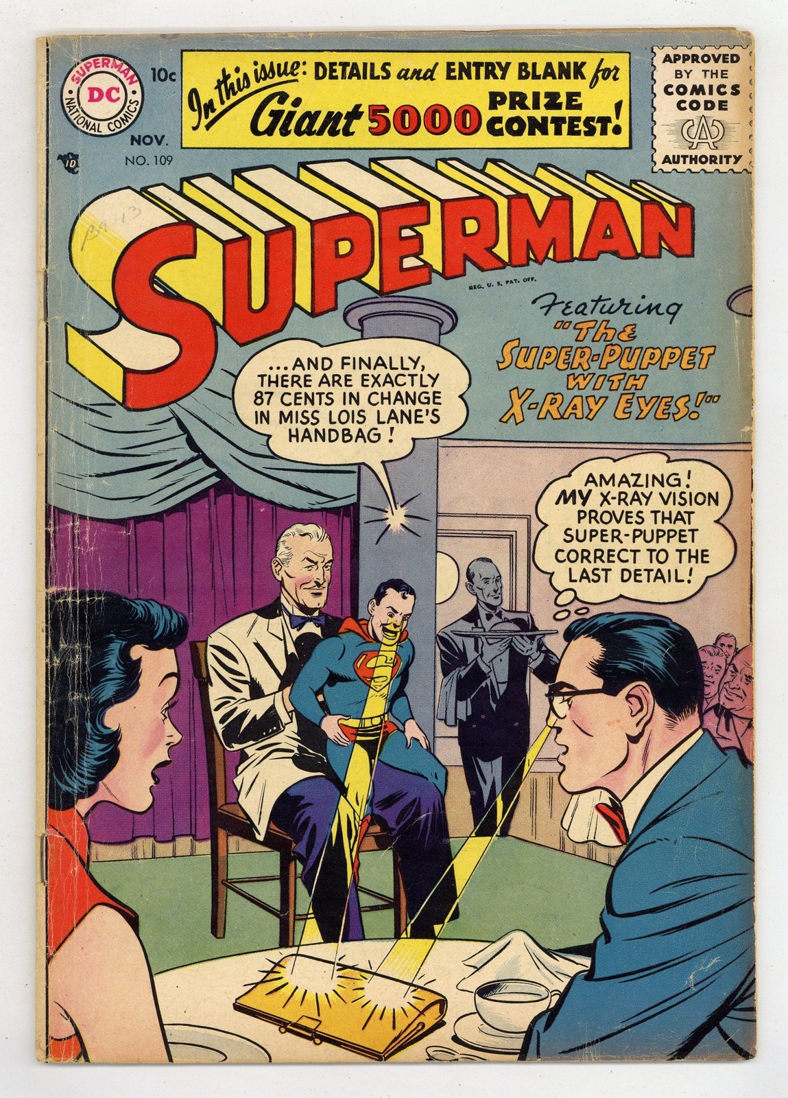 Superman #109 VG- 3.5 1956