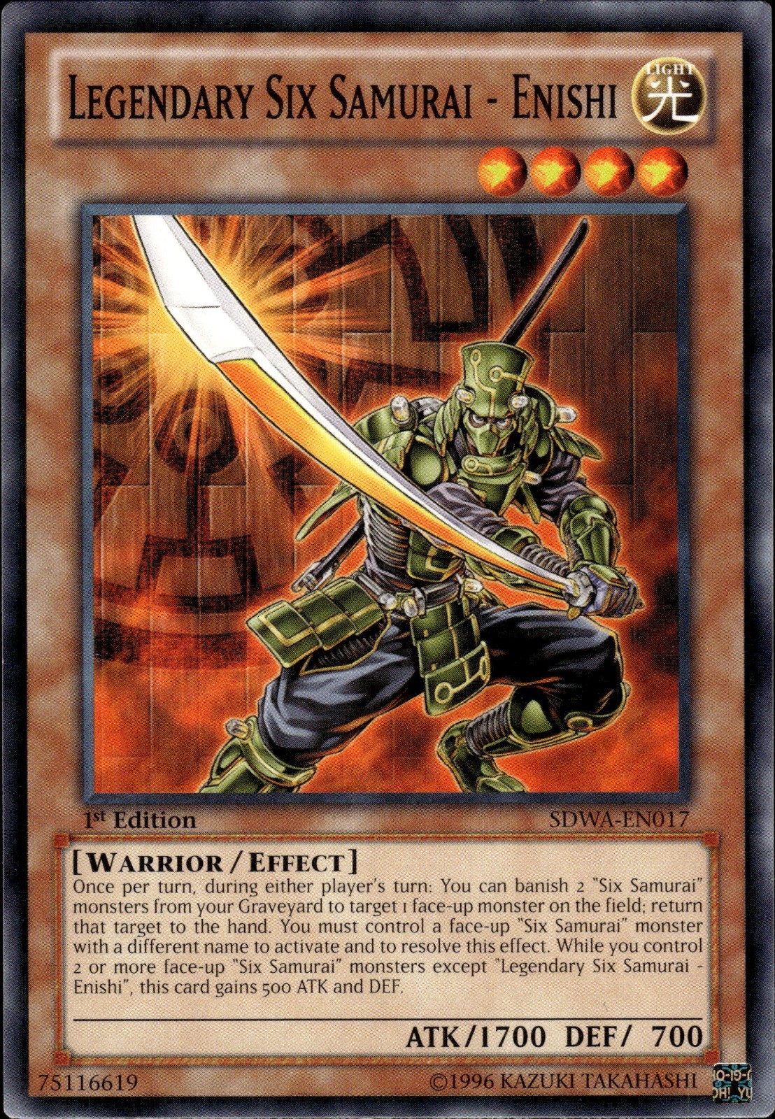 Legendary Six Samurai - Enishi - 1st Edition SDWA-EN017 - LP - YuGiOh