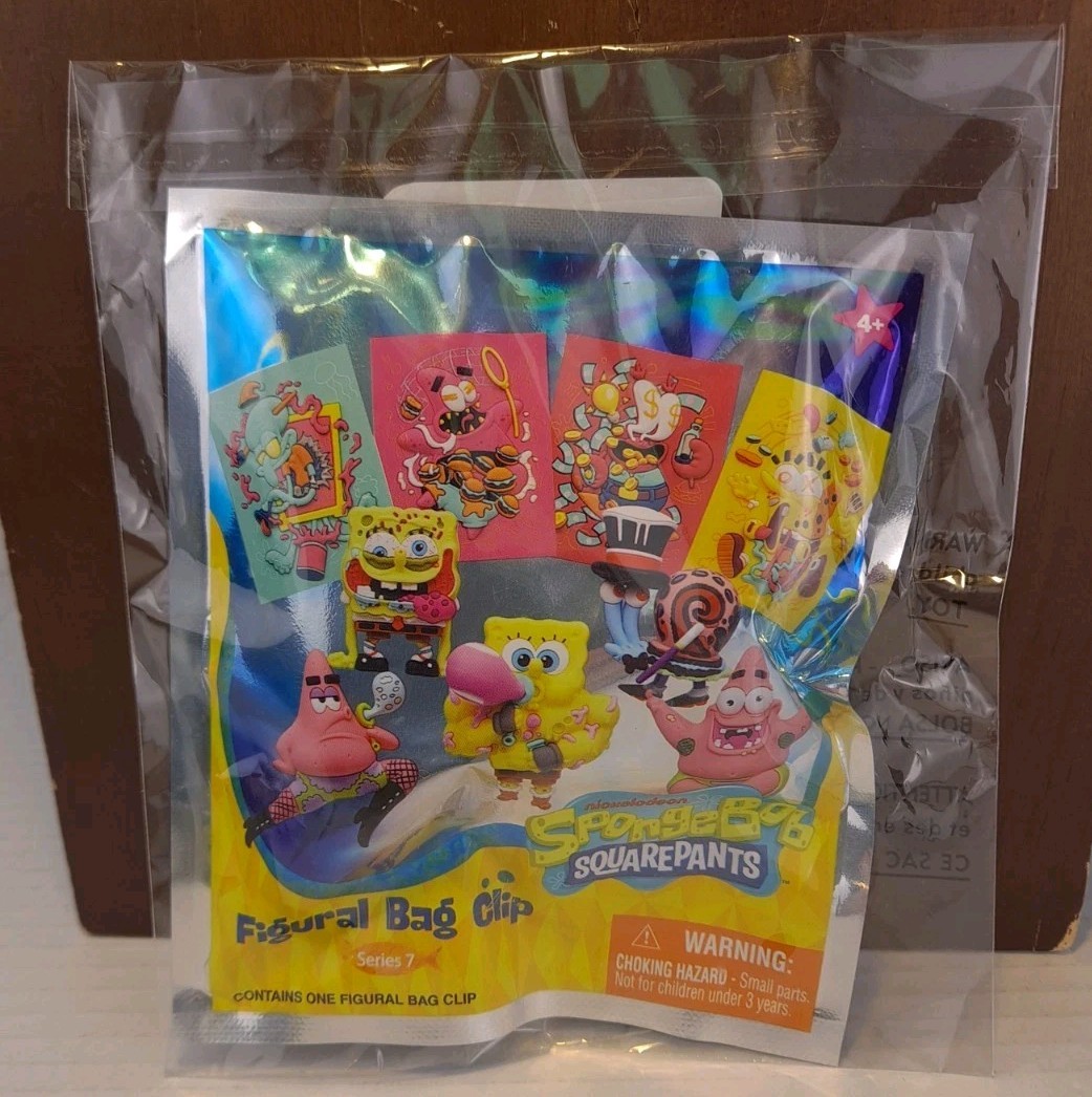 SPONGEBOB SQUAREPANTS - Series 7 Monogram Figure Bag Clip Unopened Mystery Pack