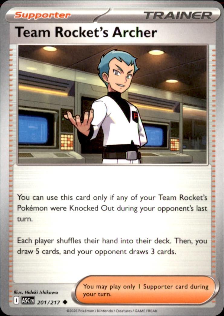TEAM ROCKET'S ARCHER 201/217 NON COMUNE ASCEDED HEROES POKEMON QUASI NUOVO