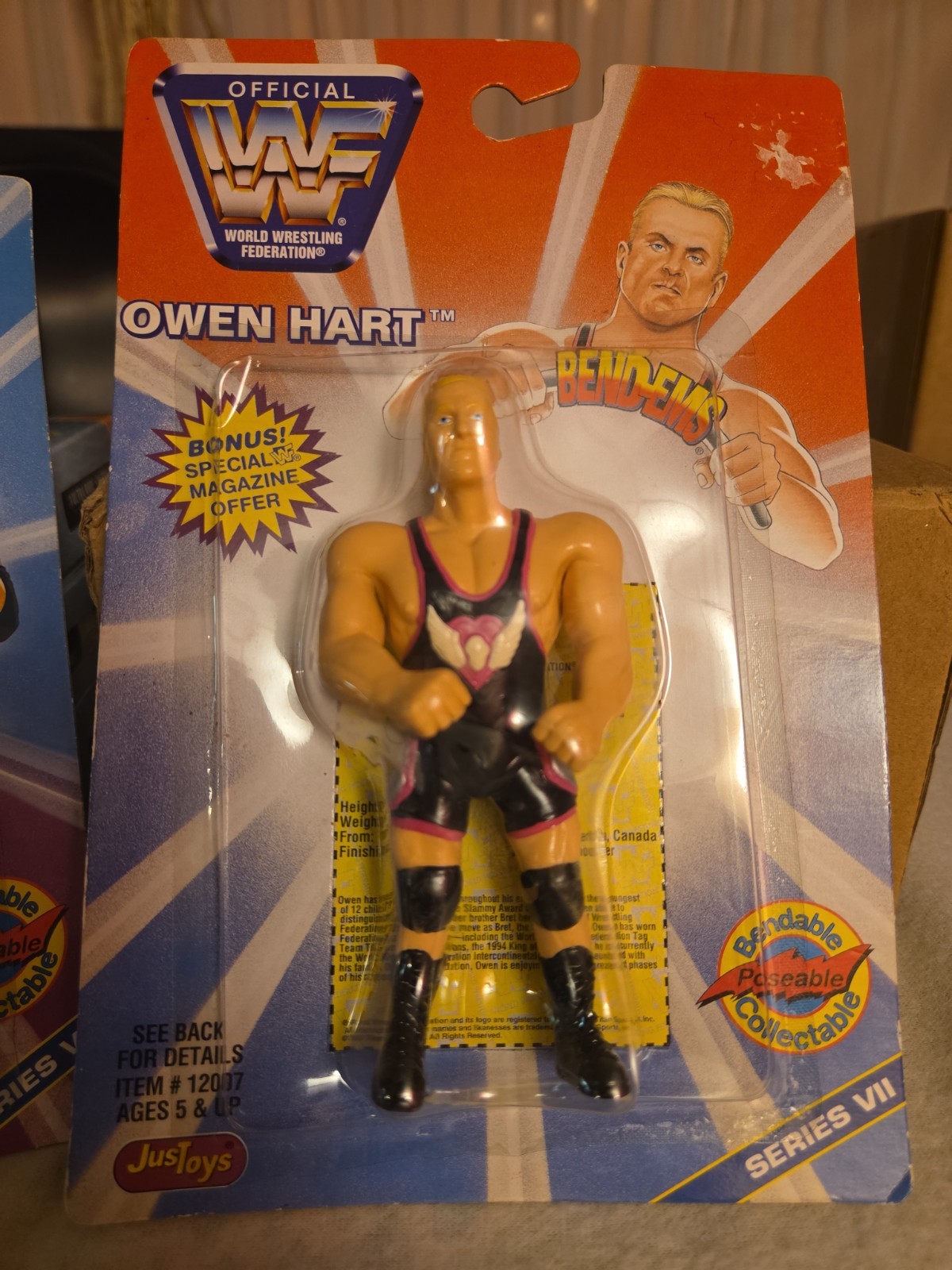 1997 Just Toys WWF Wrestling Owen Hart Series 7 Bend-Ems Figure WWE