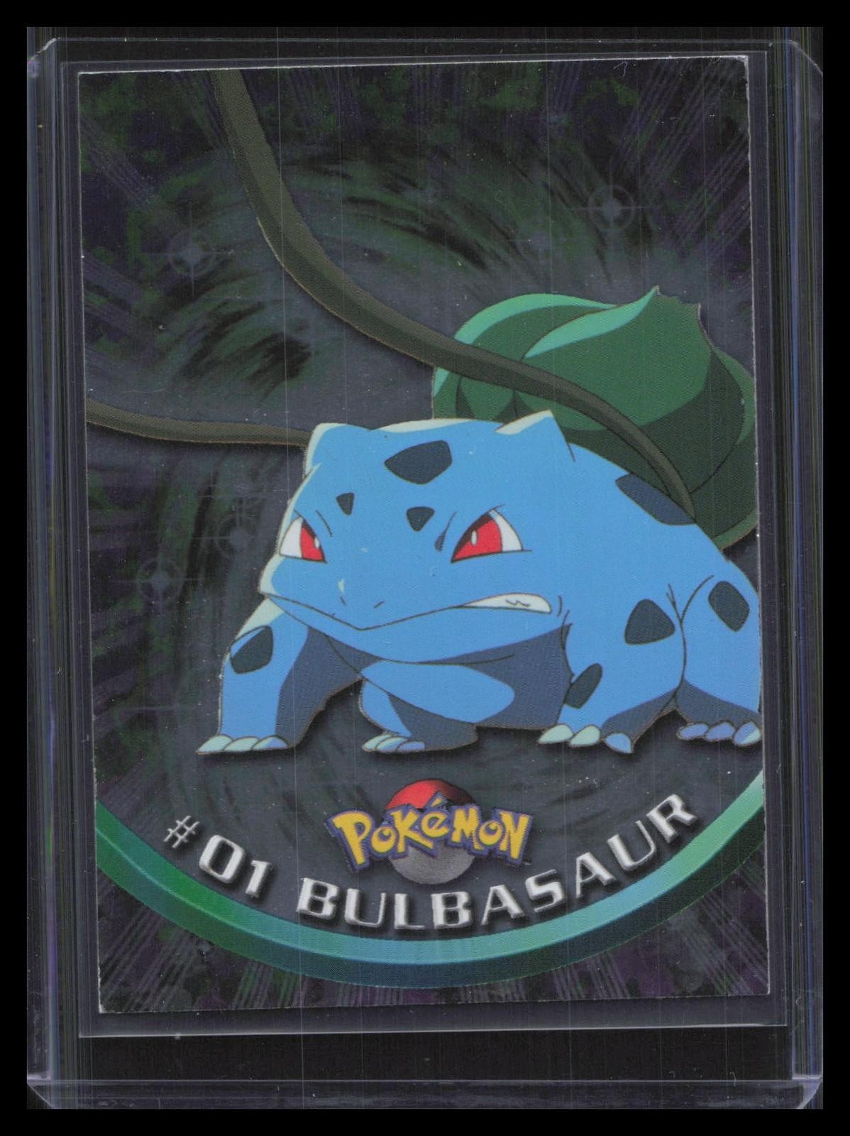 Bulbasaur 1999 Topps Pokemon TV Edition Series 1 #1 Blue Topps Logo Foil
