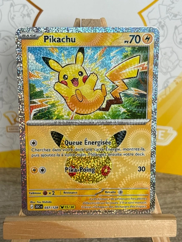 Pikachu 037/128 - Pokémon 30 ans - NM FR