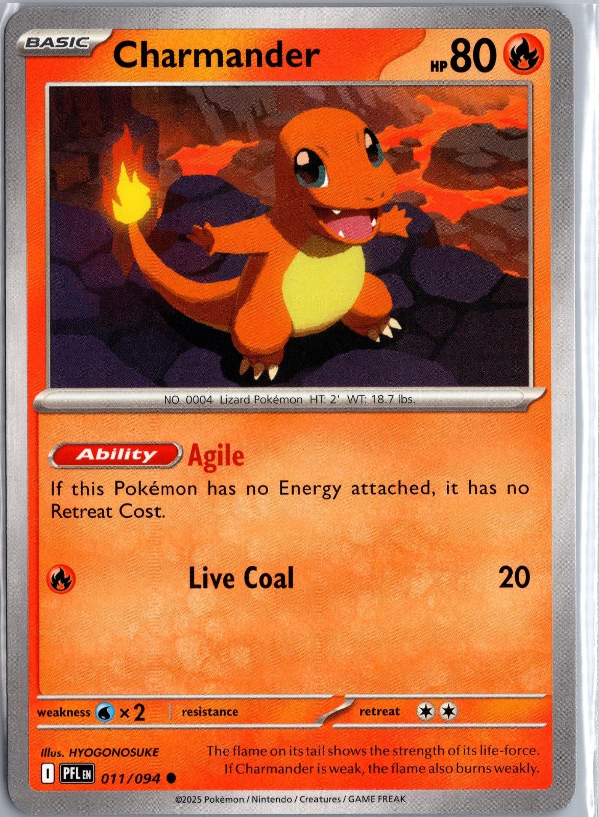 Charmander 011/094 Fiamme Fantastiche Comuni Pokemon Giocato Leggermente