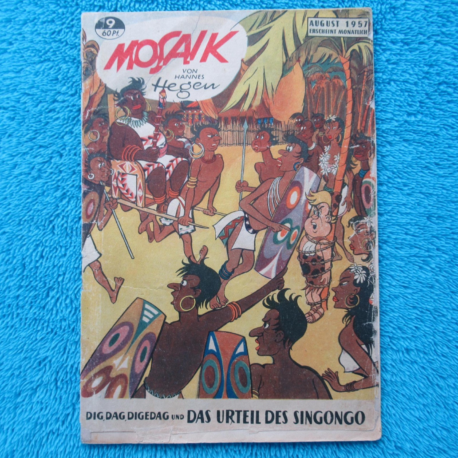 MOSAICO Digedags n.9 "Lotta per il tesoro corsaro" RDT 1957 incollato difetti