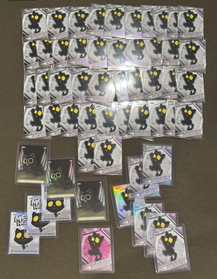 Lotto 55 carte di GATTO NERO MOLTO FORTUNATO - Rosa /250, 13 Parallele - 2026 VeeFriends!