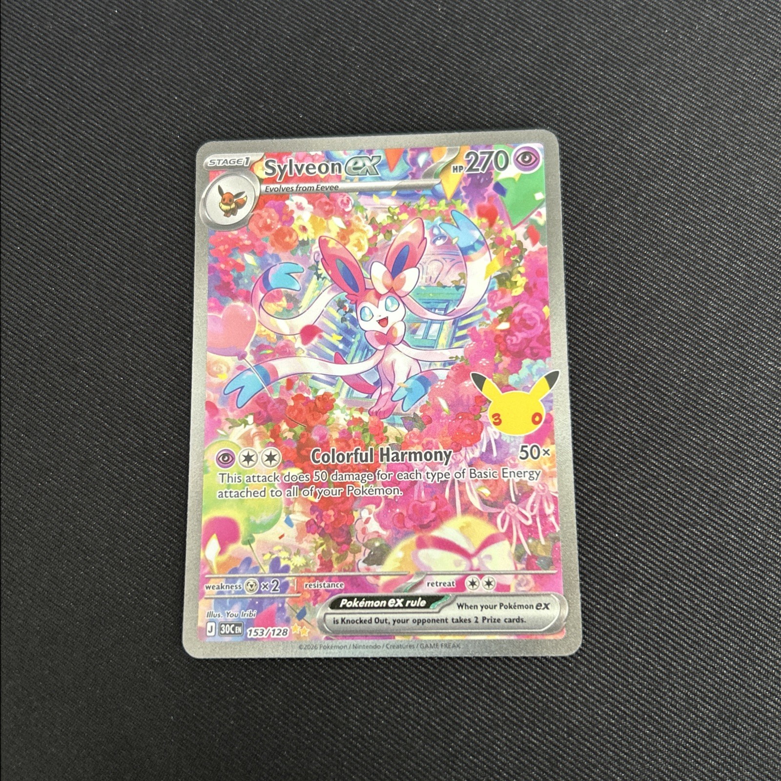 Sylveon ex 153/128 Special Illustration Rare - Pokémon 30th Anniversary - NM