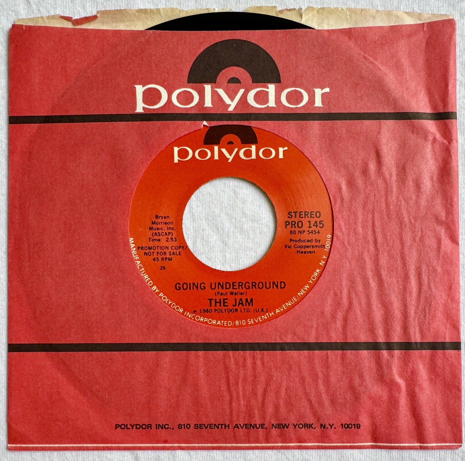 THE JAM -Going Underground- Rare US Promo 7” (Vinyl Record)