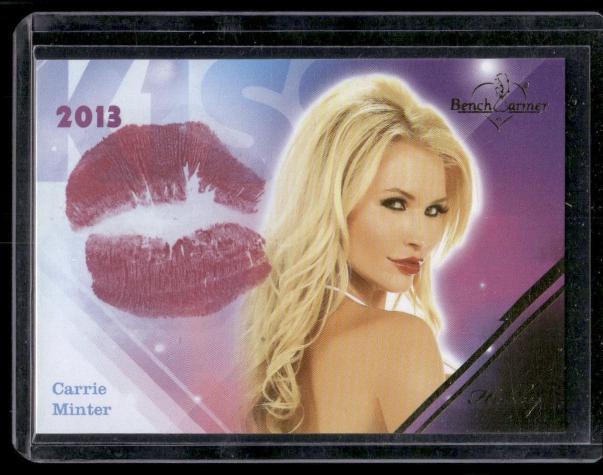 Carrie Minter 2013 Benchwarmer Bench Warmer Bubble Gum Lip Print Kiss Card #26