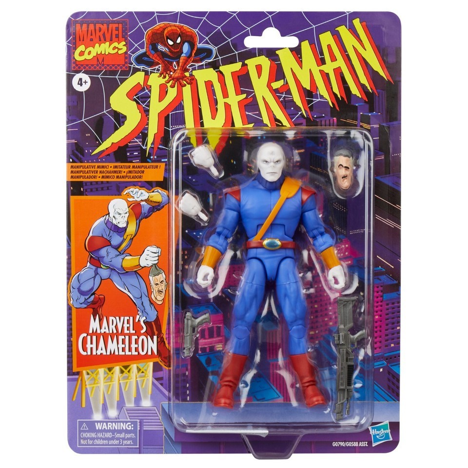 Marvel Legends 6" Spider Man Retro Wave 5 Chameleon action figure nuovo
